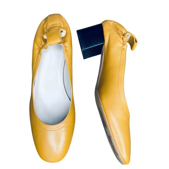 Everlane The Day Leather Heel Size 5.5 Mustard Yellow comfort shoes preppy - Picture 9 of 11